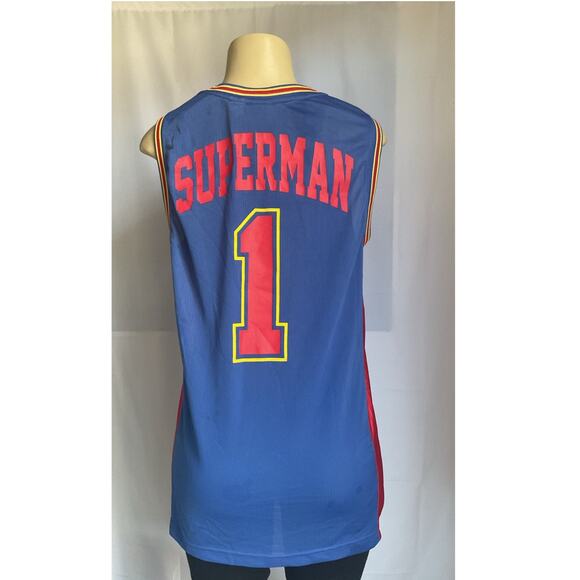 Superman Basketball Jersey Tank Top Blue Red Size M DC Comics superhero - Picture 3 of 10